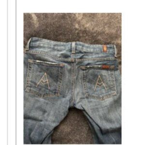 7 For all Mankind A Pocket Rhinestone Low Rise boot Cut Jeans size 27